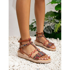 Bohemian Ethnic Roman Flat Heel Sandals