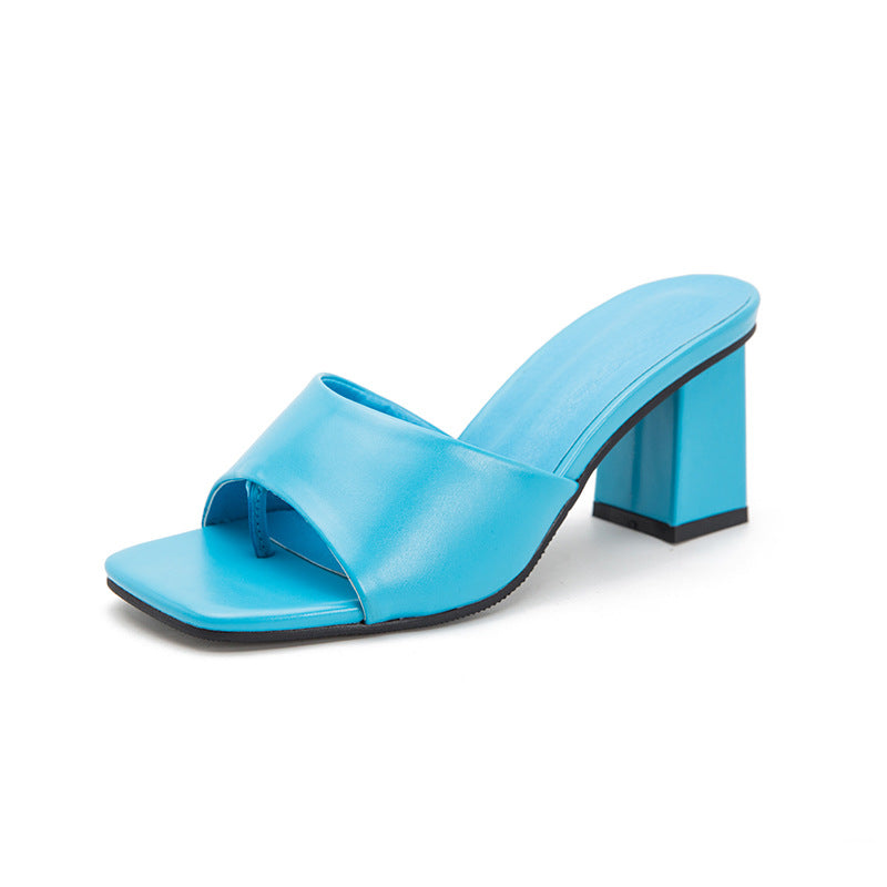 Slip-On Block Heel Sandals in 4 Colors