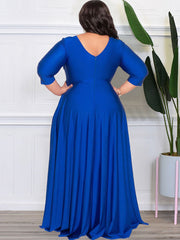 Bracelet Sleeve V Neck Bodycon Maxi Dress