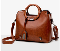 Oil Wax Leather Hand Messenger Bag in 3 Colors
