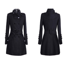 Mid-Length Woolen Coat in 2 Colors M-4XL