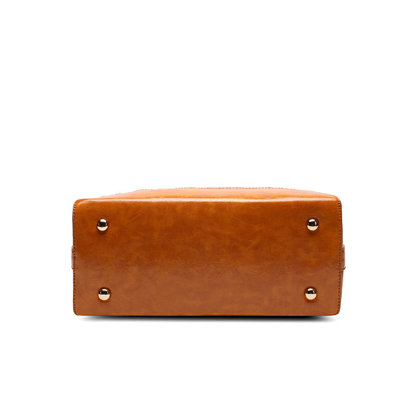 Leather Handbag with Adjustable Shoulder Strap