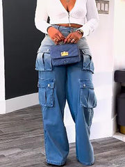 Cargo Pocket Wide Leg Jeans