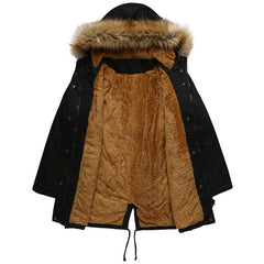 Hooded Fur Lined Warm Winter Jacket in 3 Colors S-4XL