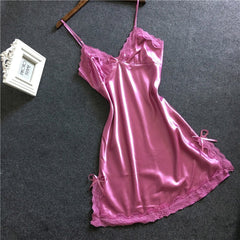 Lingerie Dress with Lace and Spaghetti Straps in 6 Colors M-XXL