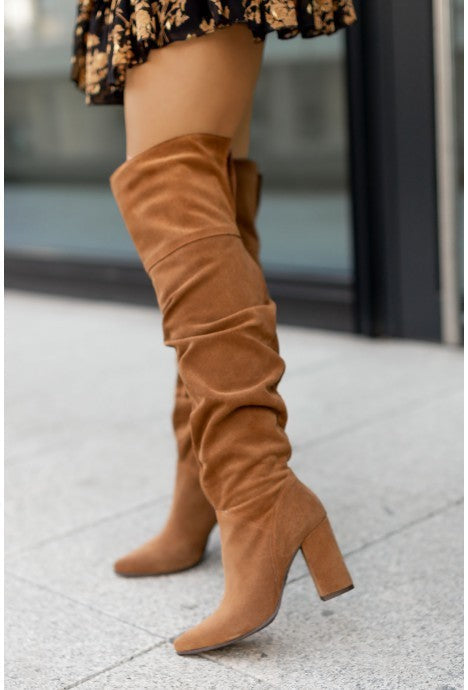 Suede High Heel Pointed Toe Over the Knee Boots