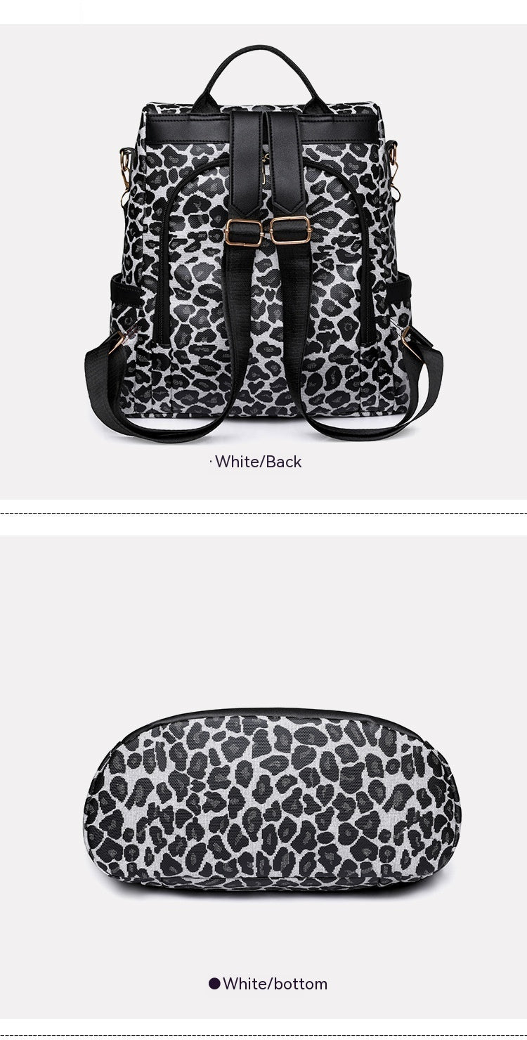 Waterproof Leopard Print Fashion Shoulder Bag Backpack