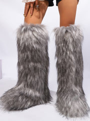Y2K Fur Winter Knee-High Snow Boots