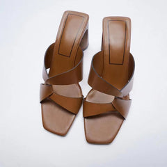 Square Toe High Heel Sandals in 3 Colors