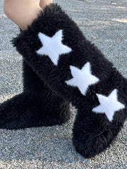 Star Print Fur Bootss