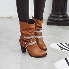 Fashion Martin Boots with Rhinestones in 5 Colors