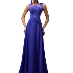 Sleeveless Lace Bodice Evening Dress in 5 Colors Sizes 2-16