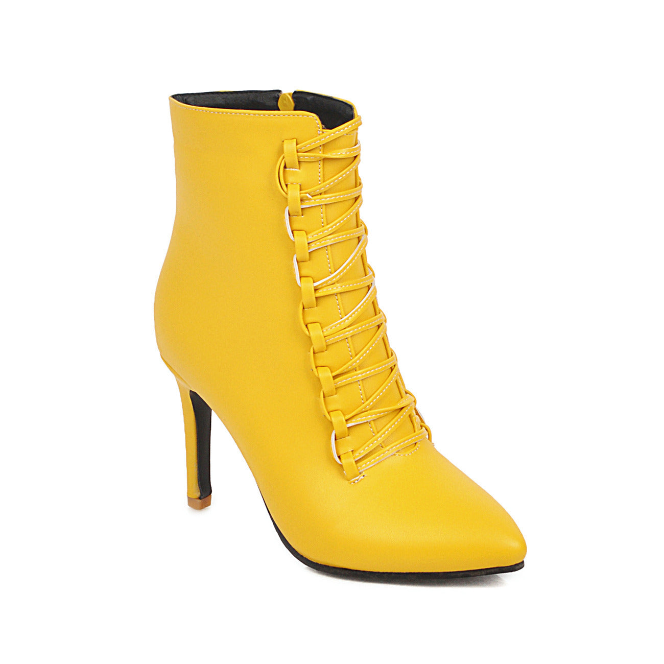 High Heel Stiletto Ankle Boots with Side Zipper