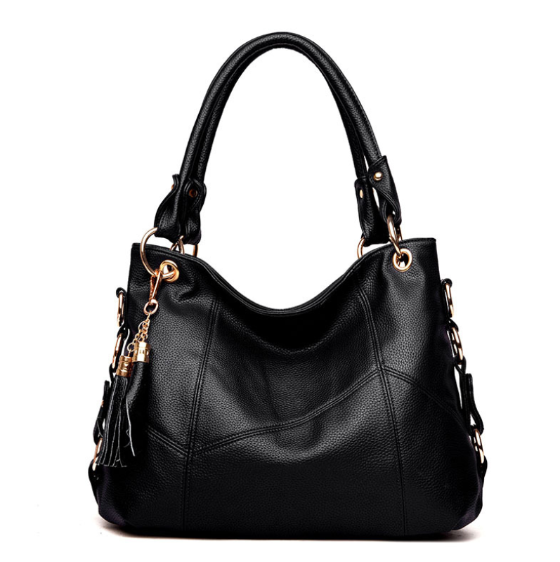 Hand Shoulder Bag with Decorative Tassels