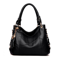 Hand Shoulder Bag with Decorative Tassels
