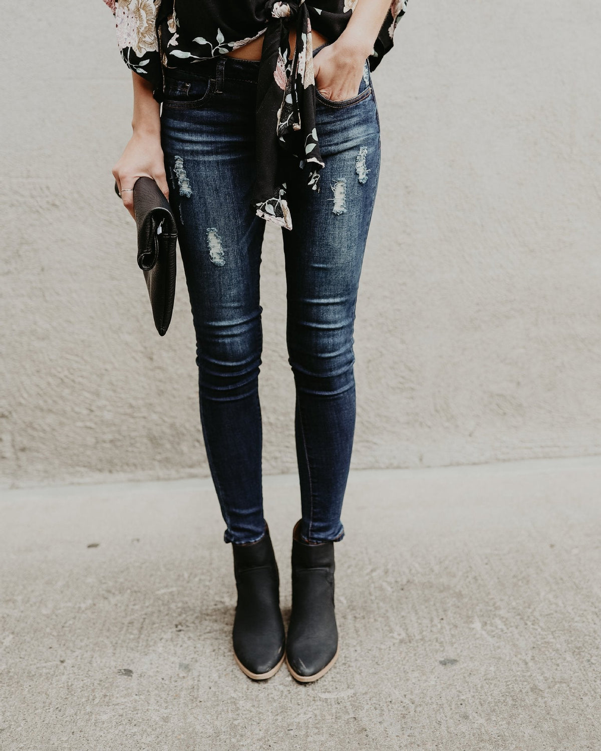 Ripped Denim Slim Fit Jeans Waist 28-32