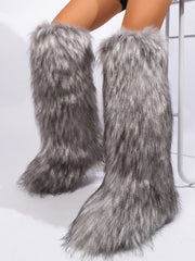 Y2K Fur Winter Knee-High Snow Boots