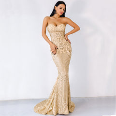 Strapless Evening Dress with High Low Hem in 2 Colors XS-L