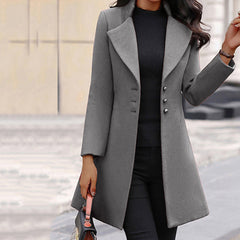 Single-Breasted Coat with Lapel in 3 Colors S-3XL