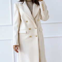 Long Sleeve Coat with Lapel and Buttons in 5 Colors S-2XL