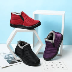 Fleece Lined Slip On Ankle Boots with Flat Heel