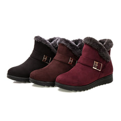 Low Heel Plush Ankle Boots in 3 Colors