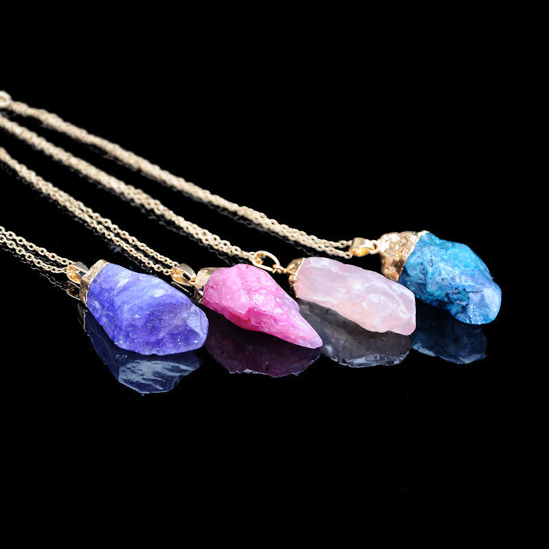 Necklace with Crystal Pendant in 9 Colors