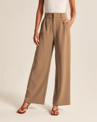 Pantalon large taille haute avec poches, 7 couleurs, S-5XL