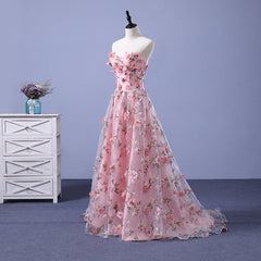Floral Mid-Waist Lace Strapless Gown XS-2XL