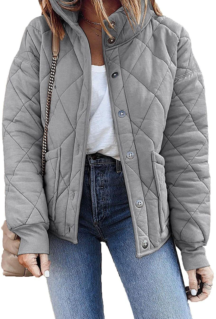 Long Sleeve Quilted Jacket with Pockets