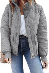 Long Sleeve Quilted Jacket with Pockets