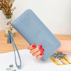 Multifunctional Leather Wallet with Tassel in 4 Colors