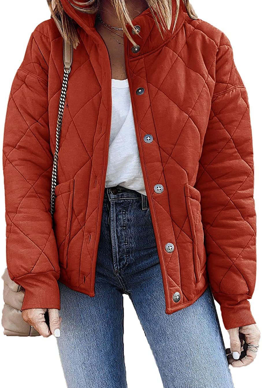 Long Sleeve Quilted Jacket with Pockets