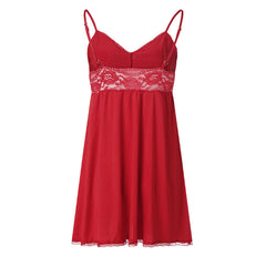 Satin and Lace Lingerie Sling Dress in 3 Colors S-XXXL