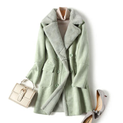 Mid-Length Padded Coat with Lapel and Pockets in 2 Colors S-2XL