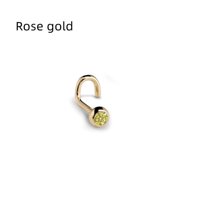 Nose Stud with Gem in 3 Colors and 4 Sizes