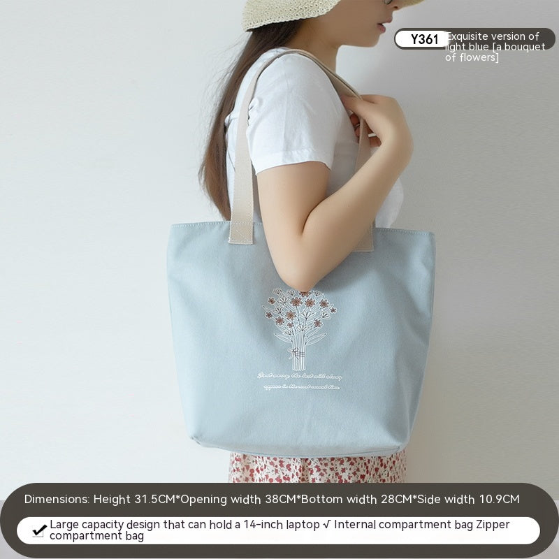 Large Capacity Canvas Artistic Shoulder Tote Bag