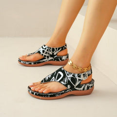 Printed Flat Heel Roman Sandals in 3 Patterns