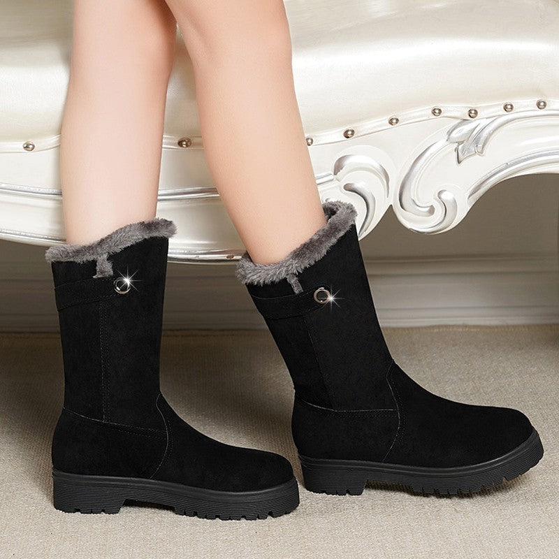Suede Fur-Lined Boots in 2 Colors