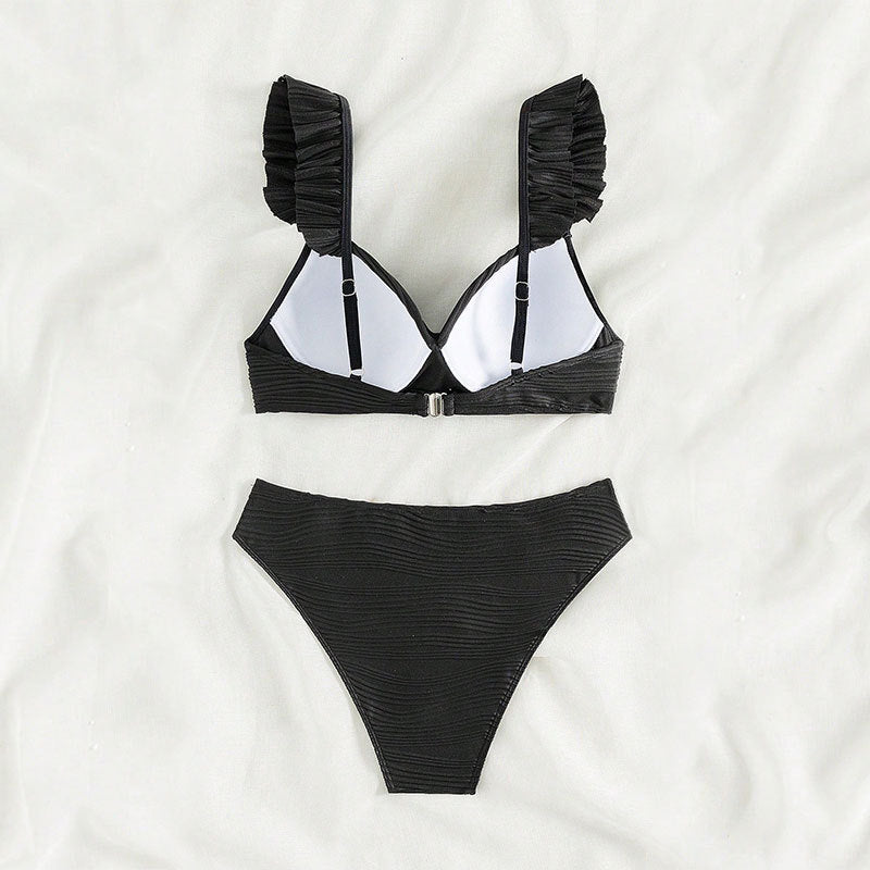 Solid Color Ruffled Bikini in 2 Colors S-XL
