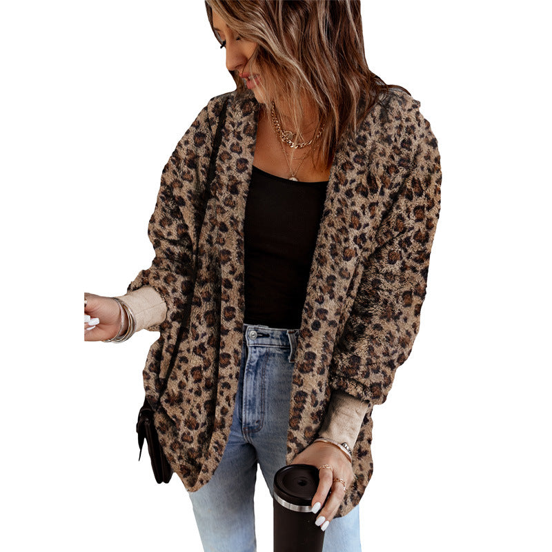 Plüschiger Langarm-Cardigan in 7 Farben S-3XL