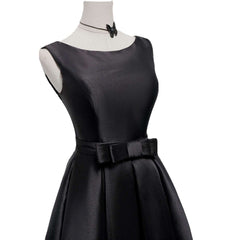 Robe noire élégante dos nu style Hepburn, tailles S à XXXL