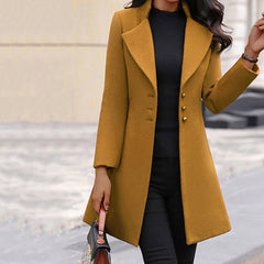 Single-Breasted Coat with Lapel in 3 Colors S-3XL