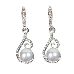 Set aus Halskette und Ohrringen mit Strasssteinen, Diamanten und Perlen