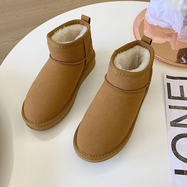 Sheepskin Fur-Lined Snow Boots