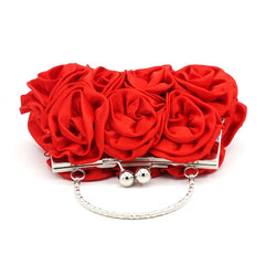 Silk Rose Clutch Hand Bag