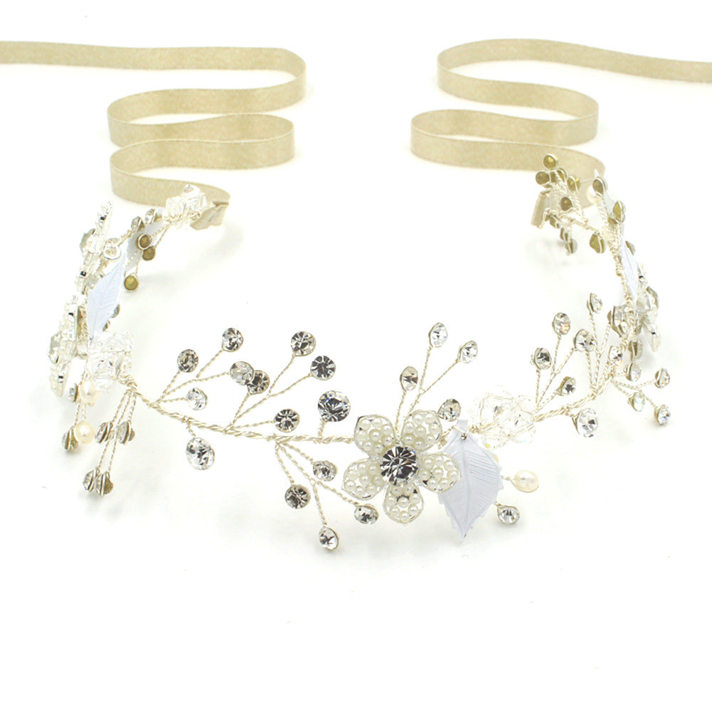 Pearl and Crystal Wedding Headdress in 2 Colors