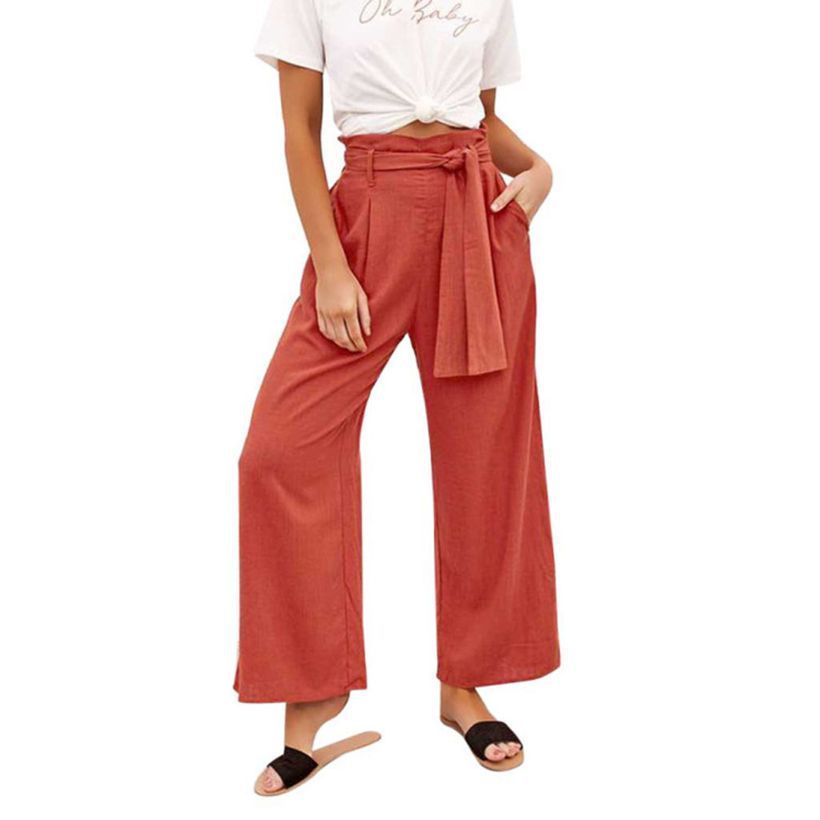 Pantalon court à jambes larges avec poches