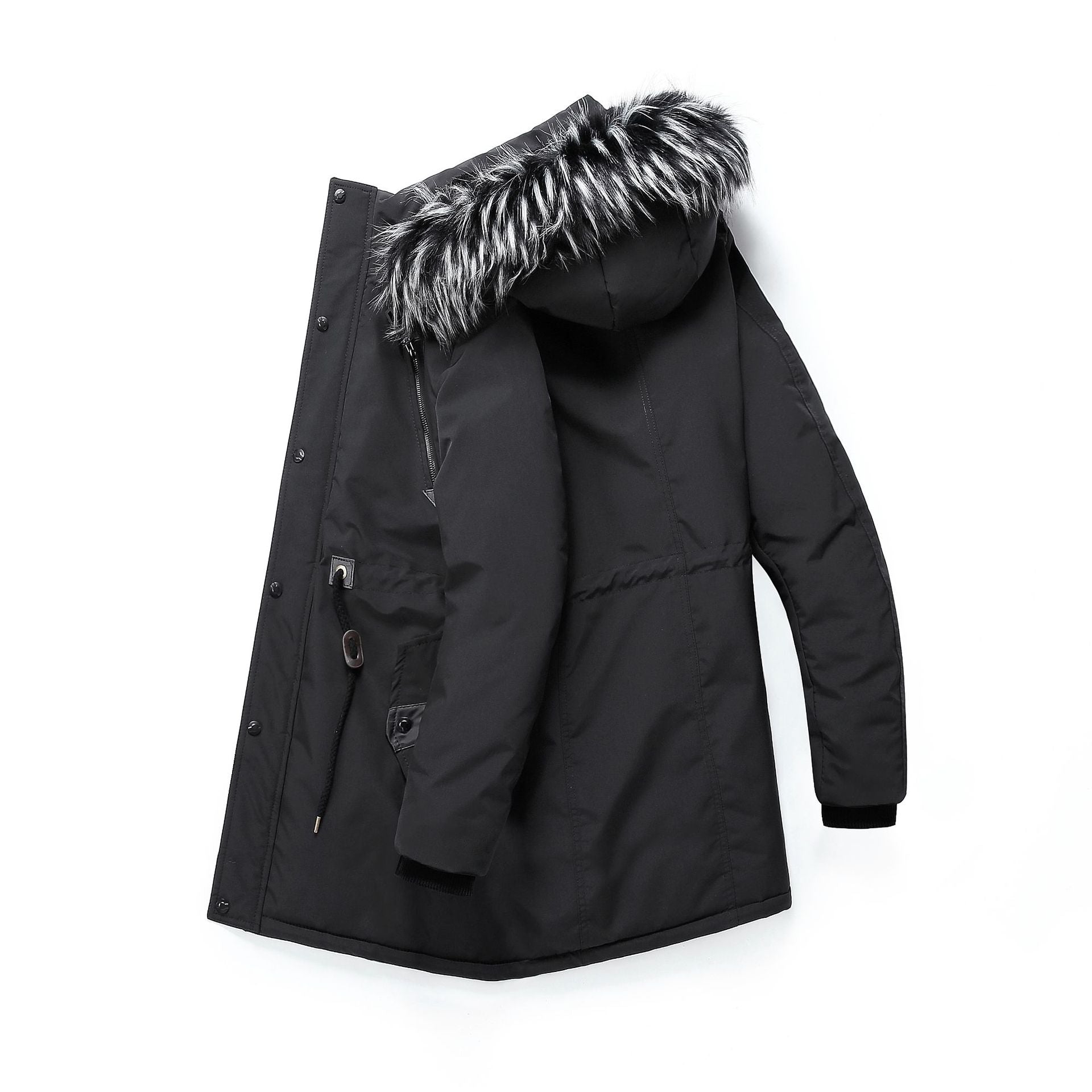 Men's Hooded Mid-Length Winter Coat in 3 Colors L-3XL