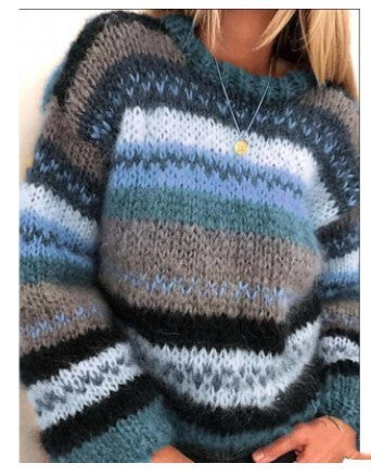 Round Neck Striped Sweater